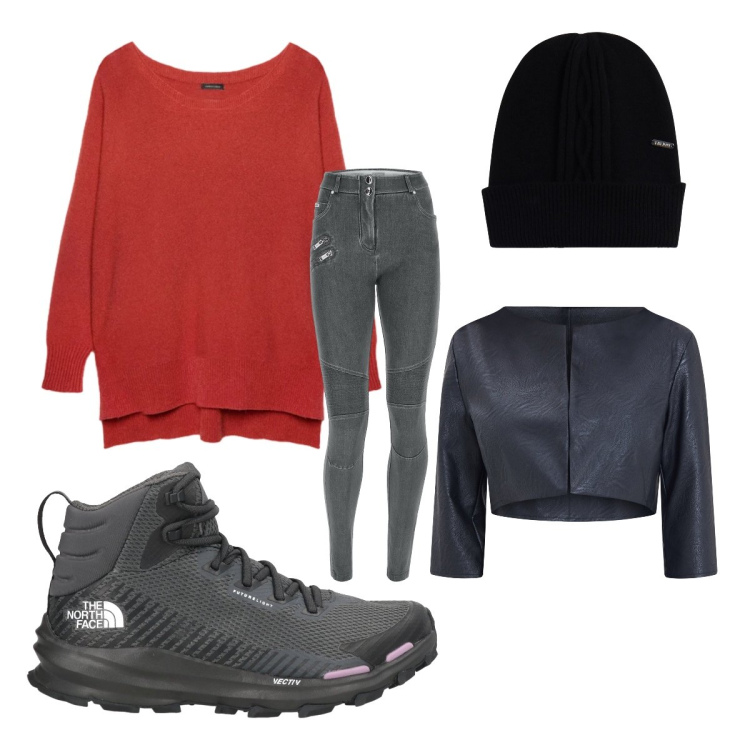 Outfit donna - Love is in the air. Stile Urban per Tutti i giorni. Abbinamento con stivaletti, bolero, berretti, jeans skinny, pullovers.