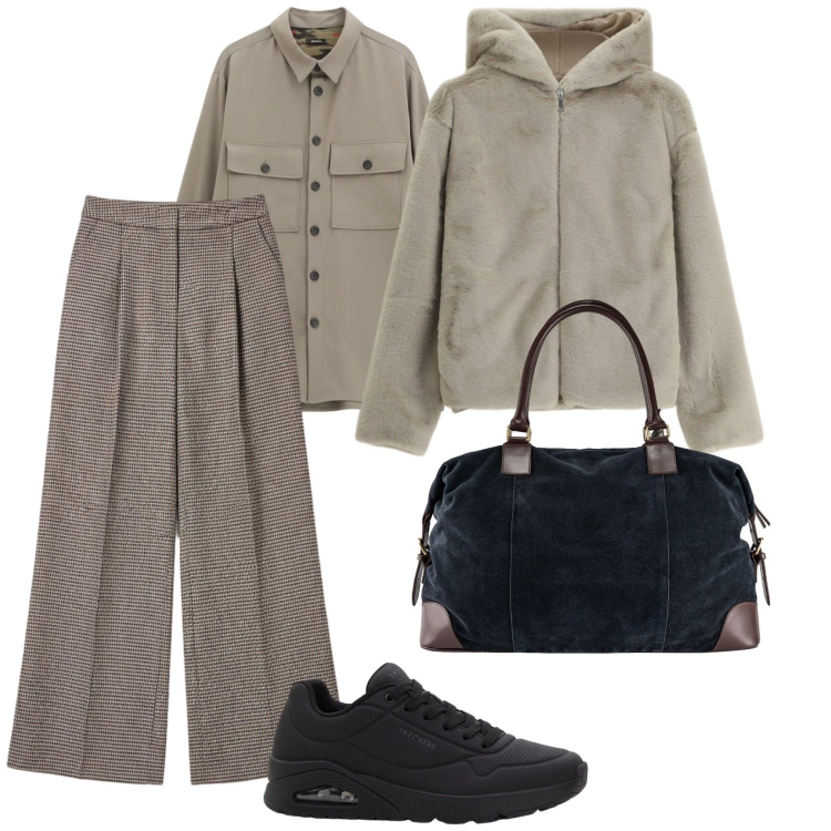 Outfit uomo - Felpa. per Ufficio. Abbinamento con sneakers, camicie, bomber, pantaloni a palazzo, borse sportive.