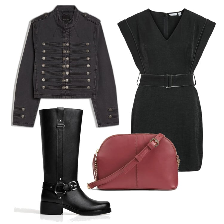 Outfit mujer - Glamour look. Estilo Glamour para Todos los días. Combinación con blazers, vestidos cortos, botas, bandoleras.