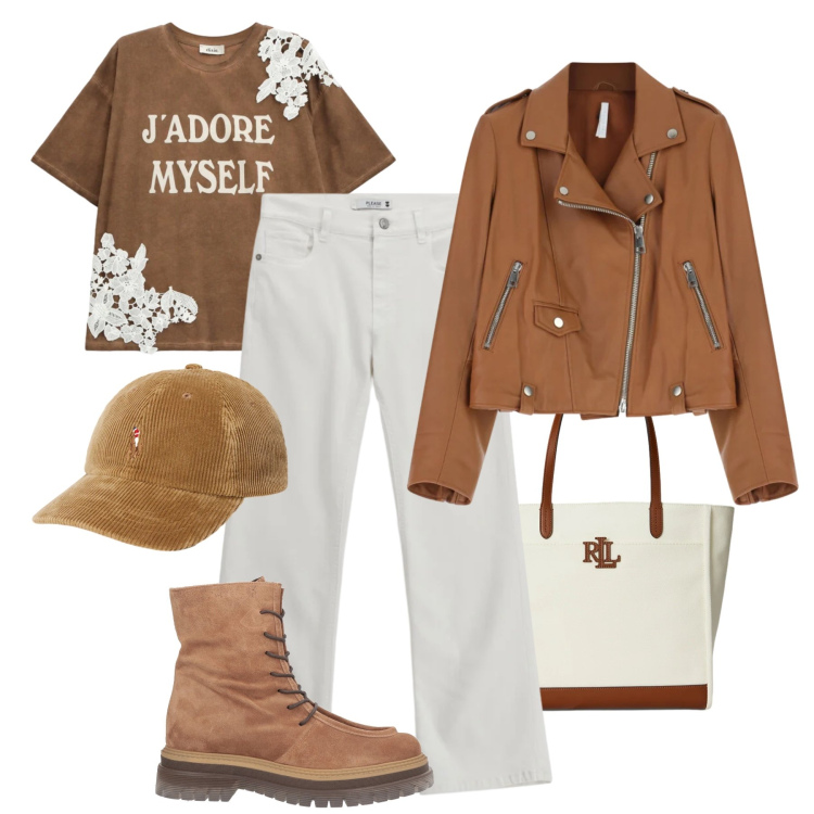 Outfit donna - Jeans bianchi. Stile Sporty chic per Tutti i giorni. Abbinamento con stivaletti, giacche, t-shirt, jeans, cappelli con visiera, borse tote.