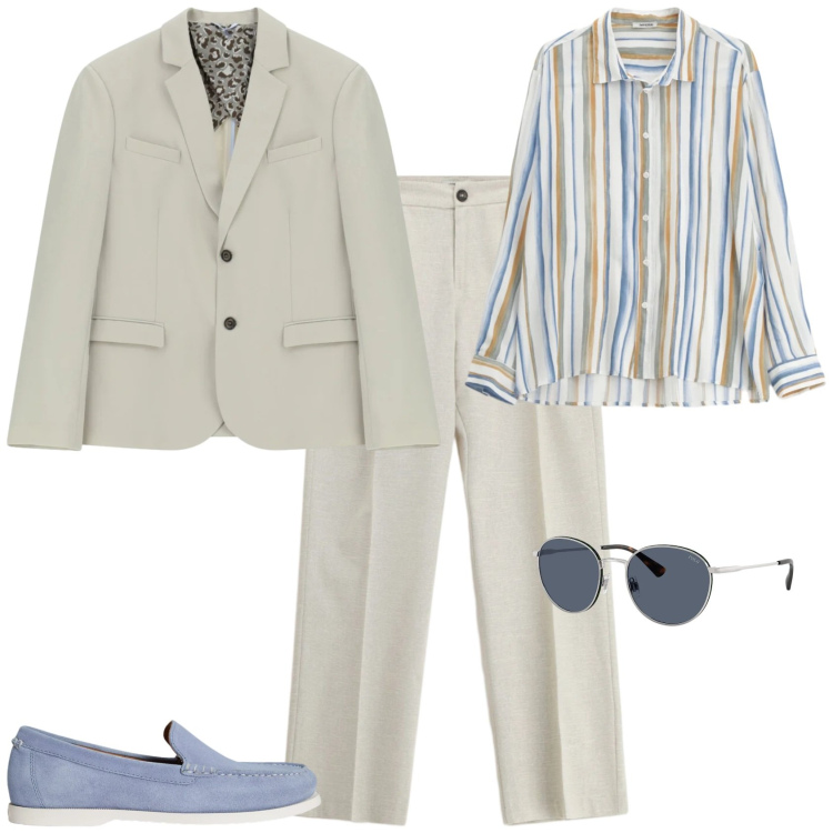 Outfit uomo - Trendy ogni giorno. Stile Trendy per Tutti i giorni. Abbinamento con camicie, giacche, pantaloni, occhiali da sole, scarpe stringate.