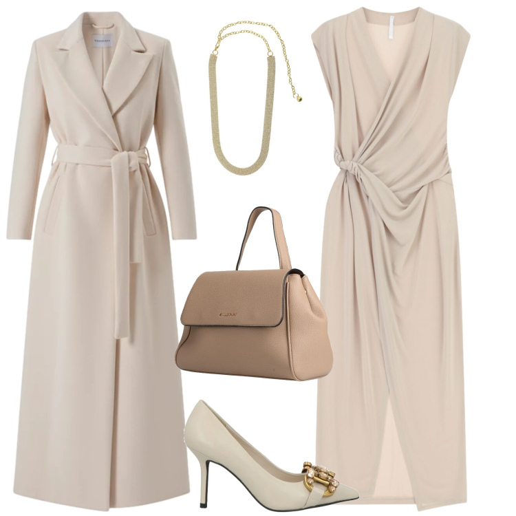 Outfit donna - Eclissi. Stile Glamour per Serata fuori. Abbinamento con zaini, décolleté, vestiti lunghi, cinture, cappotti.