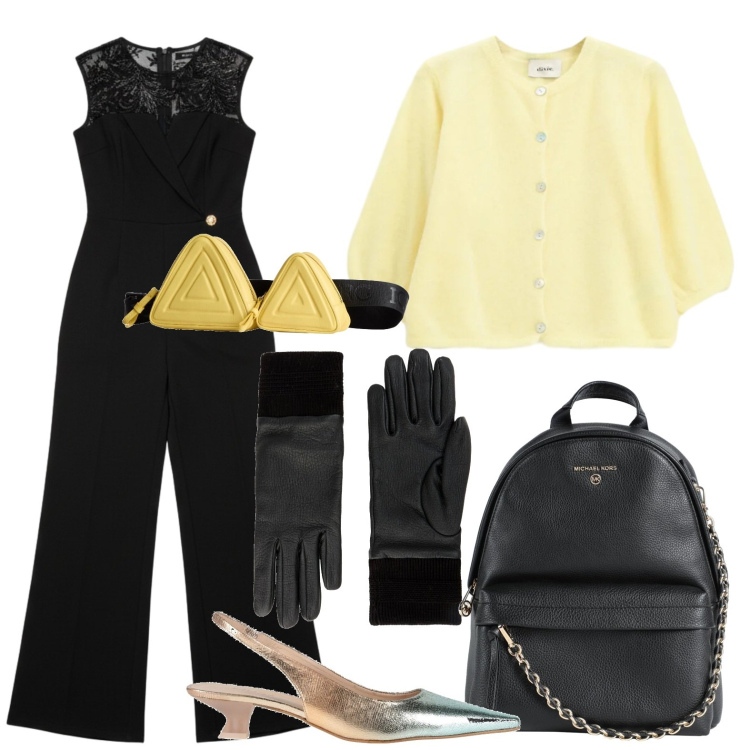 Outfit donna - Romantic, but make it Glam. Stile Glamour per Serata fuori. Abbinamento con zaini, guanti, décolleté, marsupi, tute, cardigans.