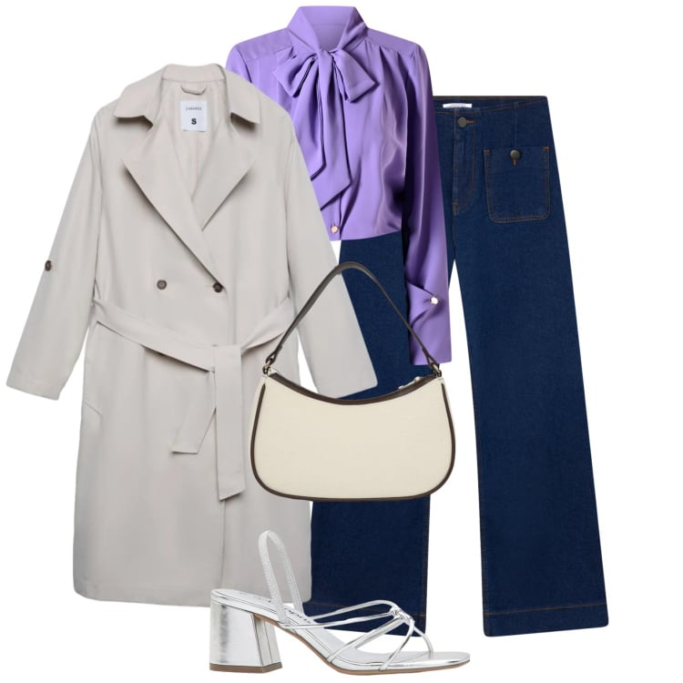 Outfit donna - Jeans in ufficio @laurafo. Stile Chic per Ufficio. Abbinamento con sandali col tacco, trench, jeans, borse a tracolla, bluse.