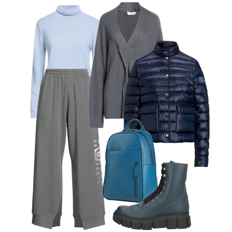 Outfit donna - Settimana bianca - @antonellal. Stile Basic per Tutti i giorni. Abbinamento con maglieria, stivaletti, pullovers, pantaloni, zaini, piumini.