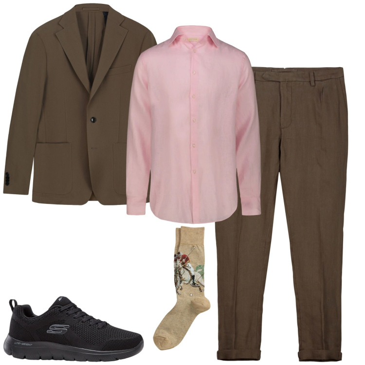 Outfit uomo - City. Stile Urban per Tutti i giorni. Abbinamento con sneakers, calzini, camicie, pantaloni, giacche.