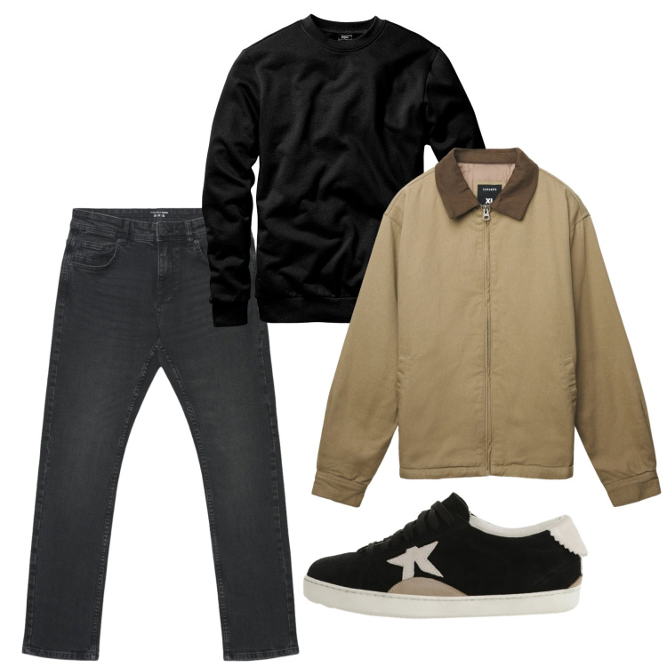Outfit uomo - Febbraio. Stile Casual per Tutti i giorni. Abbinamento con felpe, cappotti, jeans, sneakers.