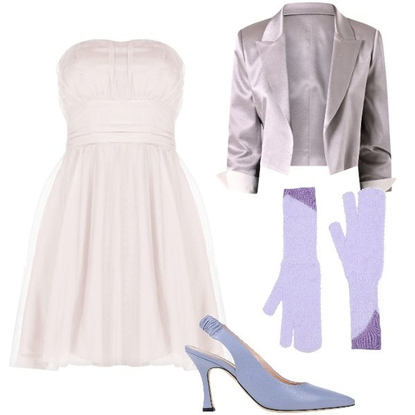 Outfit donna - Cut-Out Confidence. Stile Romantica per Cerimonia. Abbinamento con décolleté, guanti, vestiti corti, bolero.