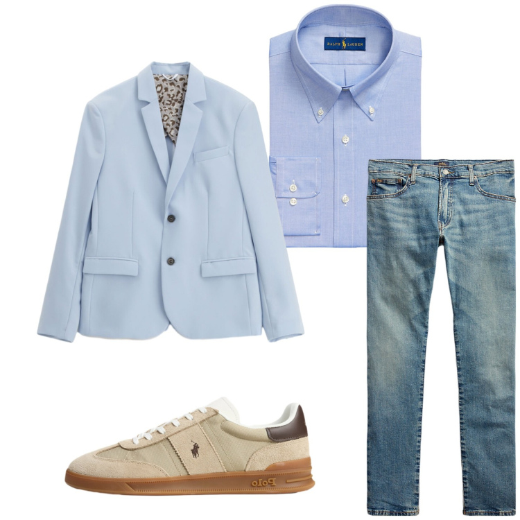 Outfit uomo - Total look #2341041. Stile Casual per Tutti i giorni. Abbinamento con giacche, jeans, camicie, sneakers.