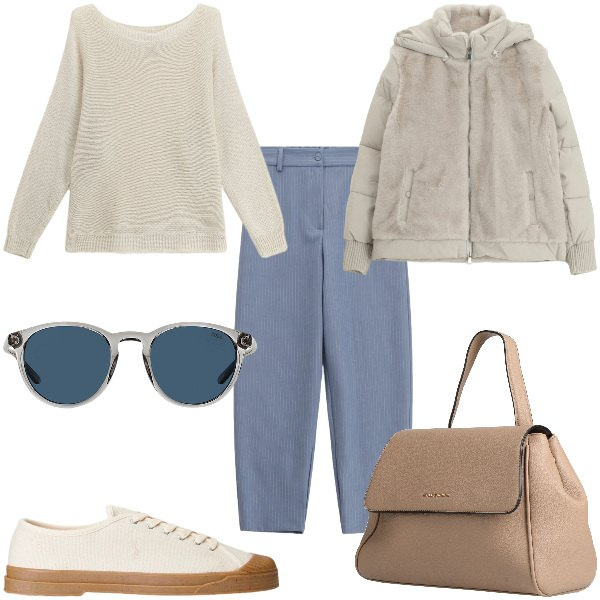 Outfit donna - Total look #2341069. Stile Casual per Tutti i giorni. Abbinamento con zaini, guanti, maglieria, pantaloni, occhiali da sole, sneakers.