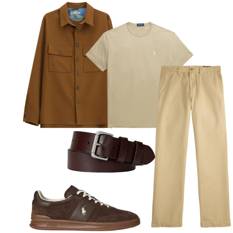 Outfit uomo - Total look #2341083. Stile Casual per Tutti i giorni. Abbinamento con camicie, t-shirt, cinture, sneakers, pantaloni.