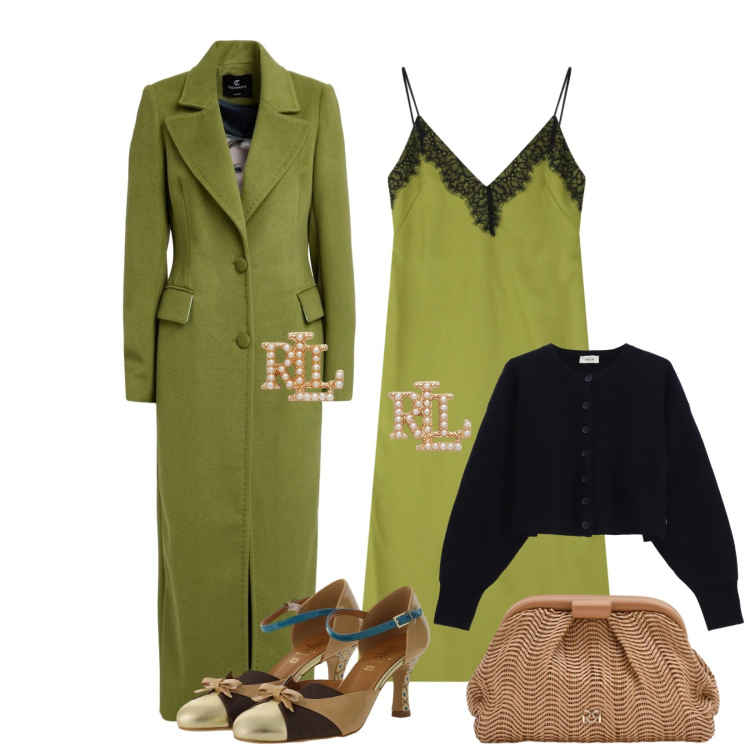 Outfit donna - Total look #2341272. Stile Sexy per Serata fuori. Abbinamento con cappotti, vestiti midi/longuette, cardigans, décolleté, pochette, orecchini.