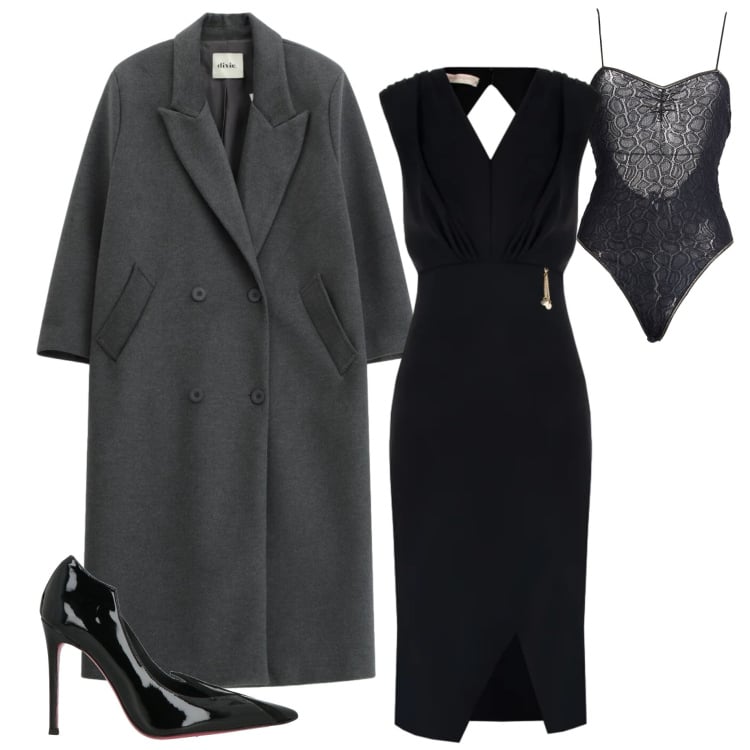 Outfit donna - Abito cut-out. Stile Chic per Serata fuori. Abbinamento con décolleté, body, cappotti, vestiti asimmetrici.
