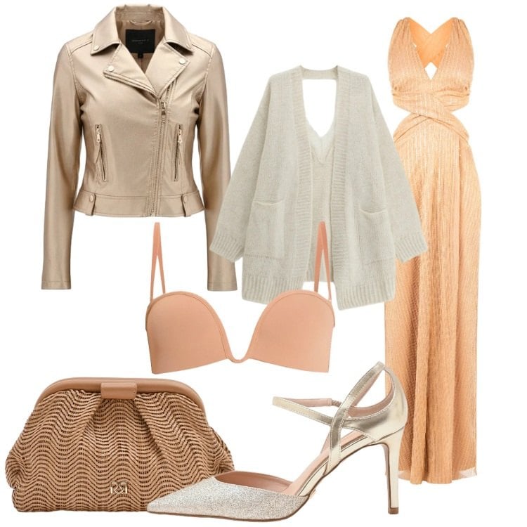 Outfit donna - Cut-Out Confidence. Stile Glamour per Serata fuori. Abbinamento con giacche, pochette, reggiseni, décolleté, vestiti lunghi, cardigans.