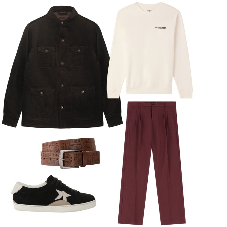 Outfit uomo - Urban Woodsman. Stile Urban per Tutti i giorni. Abbinamento con cinture, pantaloni, sneakers, felpe, cappotti.