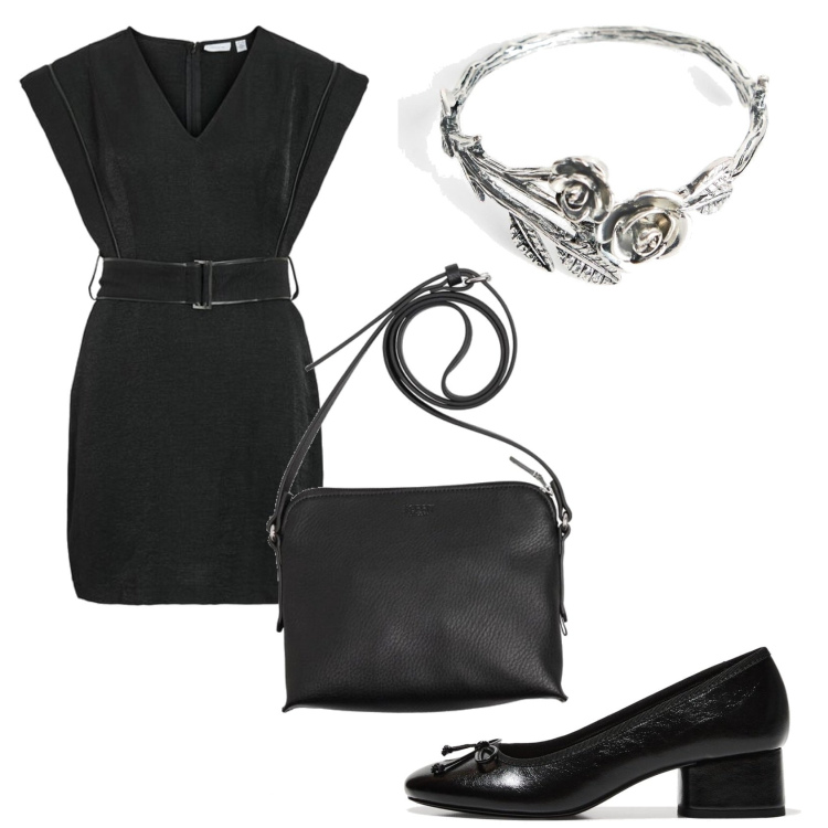 Outfit mujer - Minimal look. Estilo Minimal para Todos los días. Combinación con bailarinas, pulseras, bolsos saco, vestidos cortos.