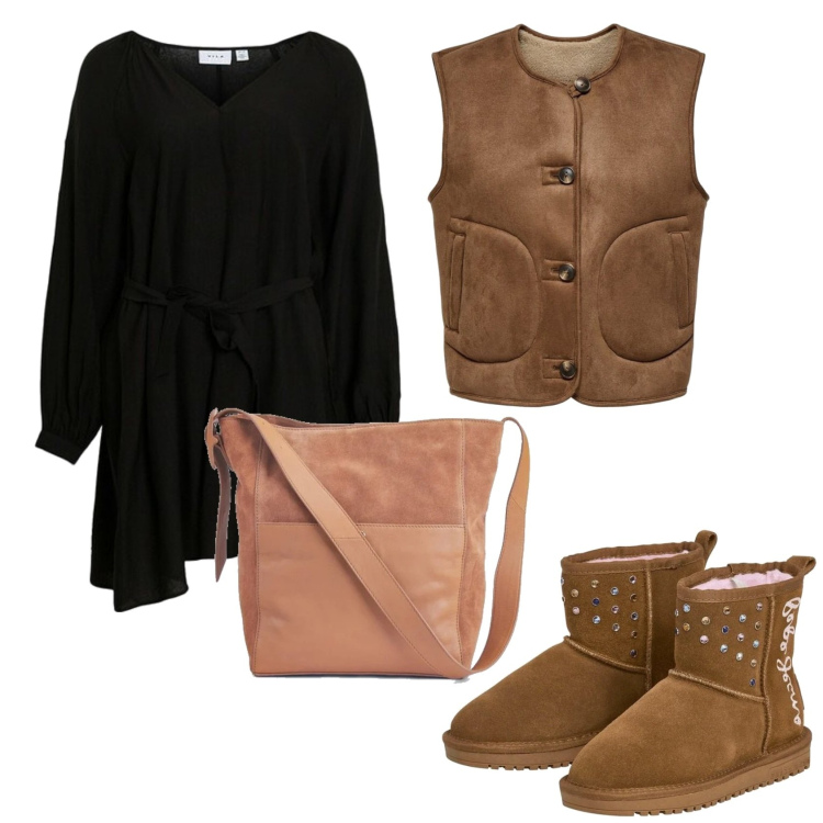 Outfit mujer - Bohemian. Estilo Boho para Todos los días. Combinación con botines, vestidos cortos, bolso tote, chalecos.