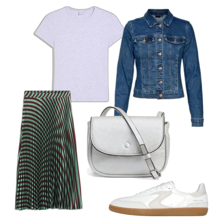 Outfit mujer - Urban style. Estilo Urban para Todos los días. Combinación con blazers, camiseta, sneakers, faldas largas, bolsos de mano.