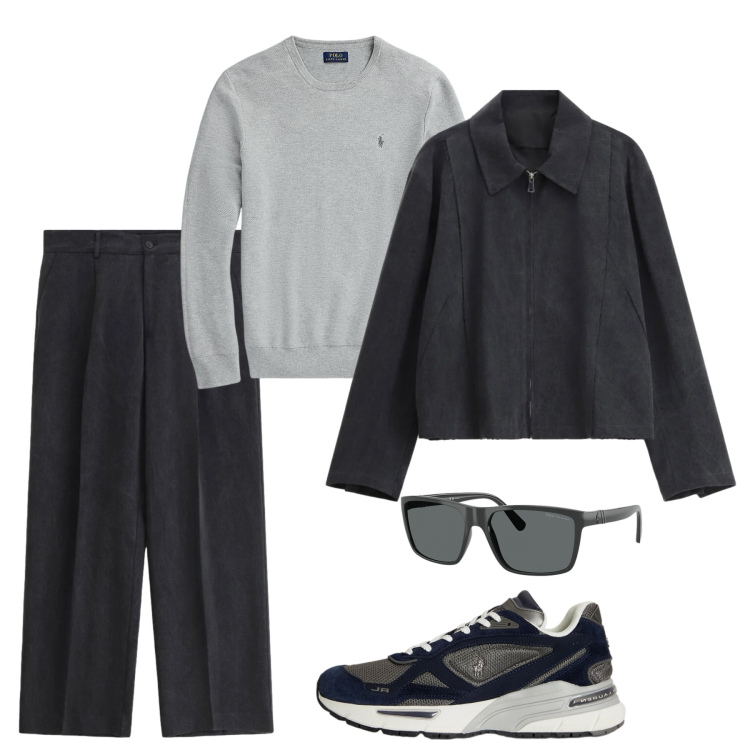 Outfit uomo - Stile metropolitano. Stile Urban per Tutti i giorni. Abbinamento con cappotti, pantaloni, maglieria, occhiali da sole, sneakers.