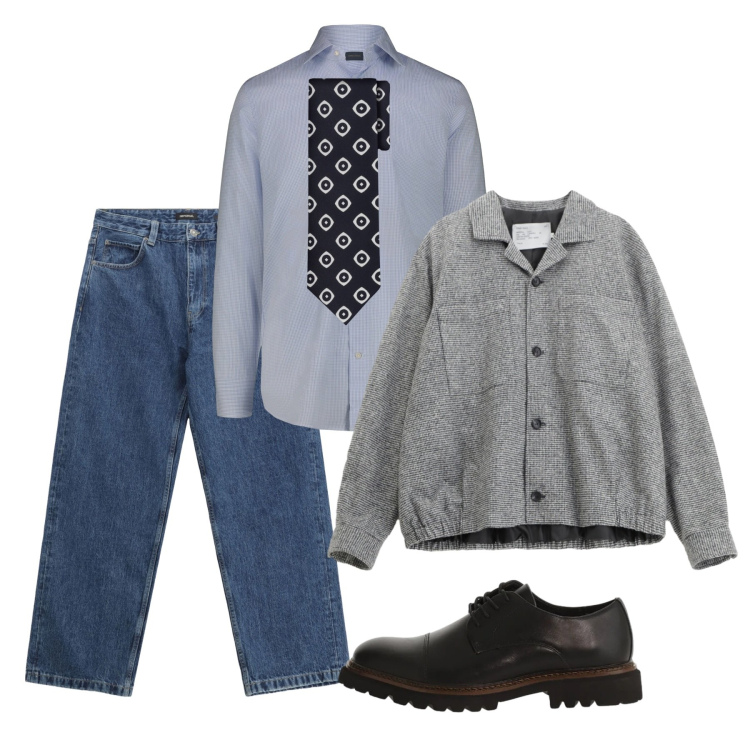 Outfit uomo - Stile metropolitano. Stile Casual per Tutti i giorni. Abbinamento con jeans, scarpe stringate, cappotti, cravatte, camicie.