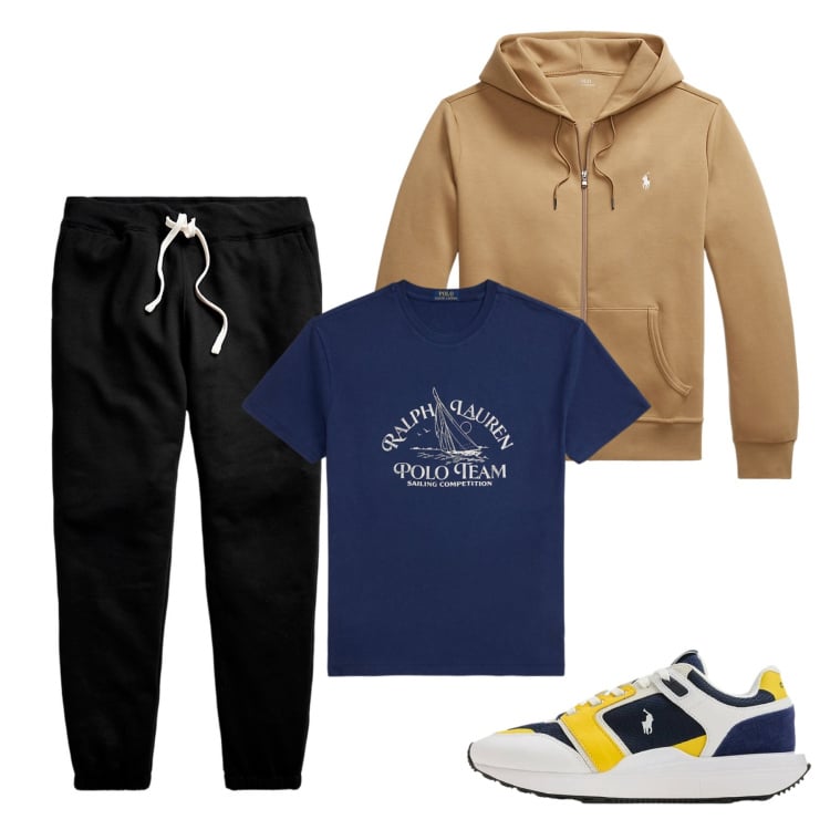 Outfit uomo - Mercoledì sport. Stile Casual per Sport. Abbinamento con pantaloni, sneakers, t-shirt, felpe.