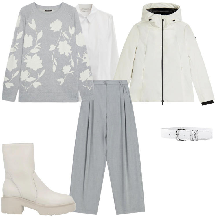 Outfit donna - No black. Stile Casual per Tutti i giorni. Abbinamento con stivaletti, cinture, maglieria, pantaloni a palazzo, camicie, bomber.