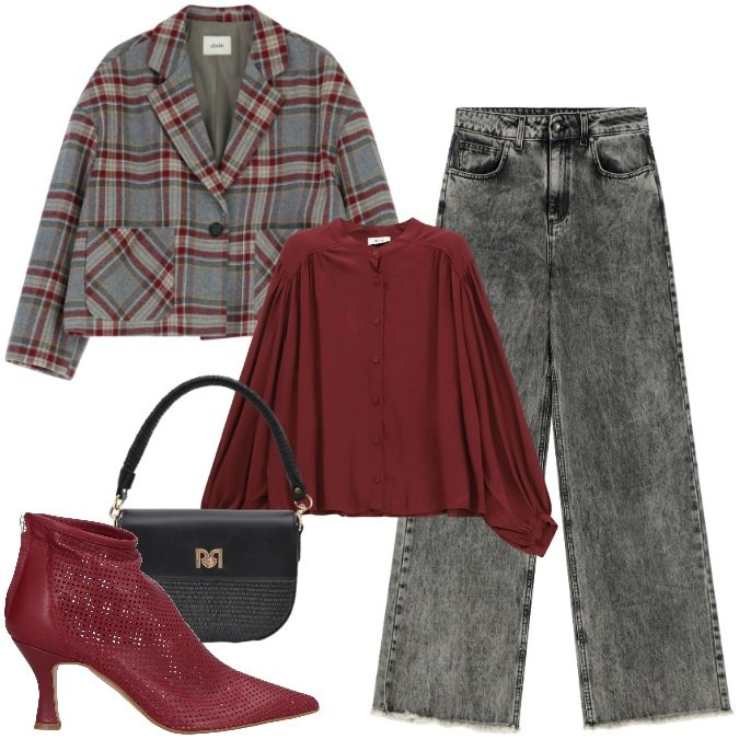 Outfit donna - Stivaletto traforato. Stile Trendy per Serata fuori. Abbinamento con stivaletti, blazer, camicie, jeans, borse a spalla.