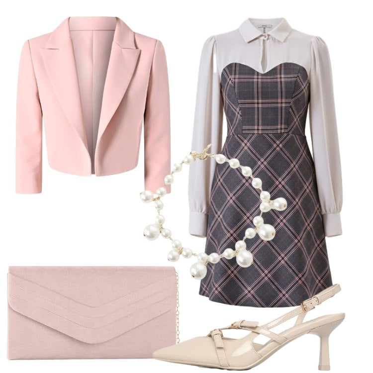 Outfit donna - Festa di laurea. Stile Bon Ton per Cerimonia. look ideale per Petite. Abbinamento con pochette, décolleté, blazer, vestiti a tubino, collane.