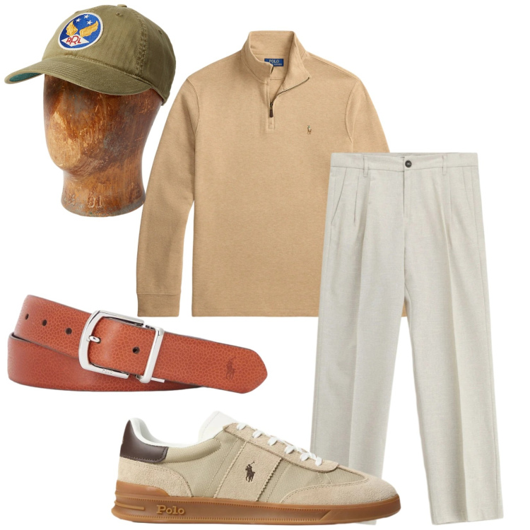 Outfit uomo - Total look #2341932. Stile Casual per Tutti i giorni. Abbinamento con pantaloni, cinture, cappelli, pullovers, sneakers.