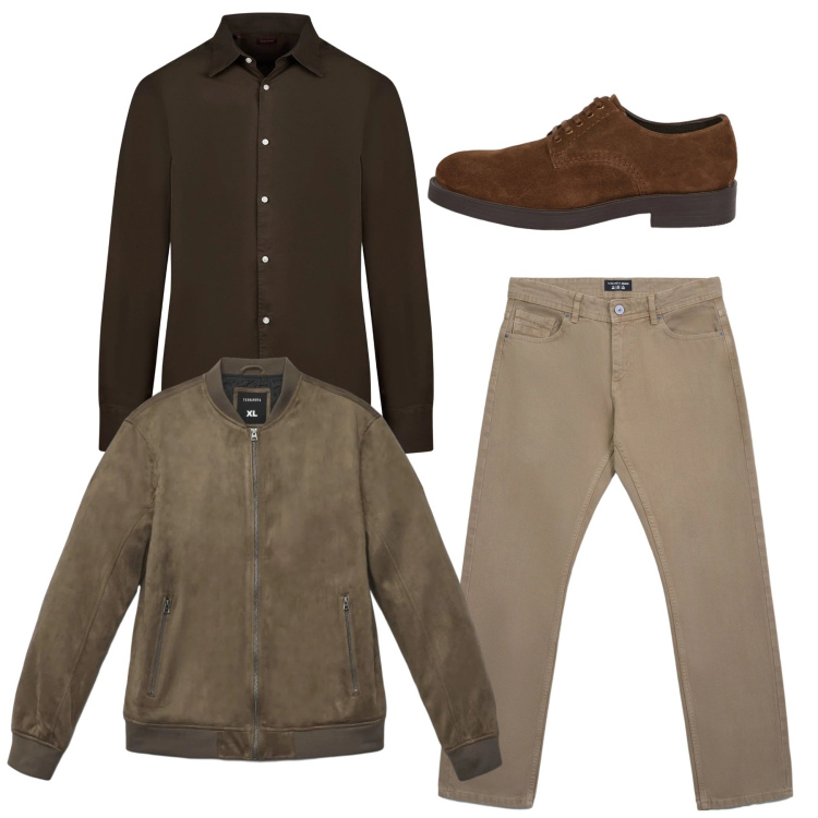 Outfit uomo - Il fascino del total look. Stile Casual per Tutti i giorni. Abbinamento con jeans, giacche, camicie, scarpe stringate.