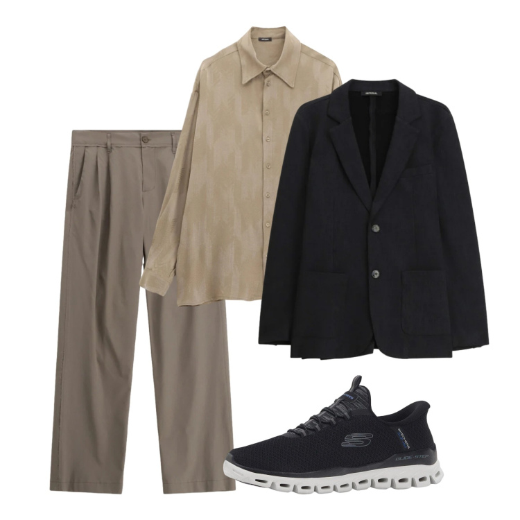 Outfit uomo - Around town. Stile Trendy per Tutti i giorni. Abbinamento con sneakers, camicie, giacche, pantaloni.