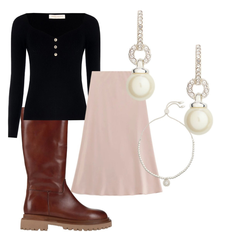 Outfit donna - Semplicemente bon ton. Stile Bon Ton per Tutti i giorni. Abbinamento con stivali, gonne longuette, pullovers, braccialetti, orecchini.