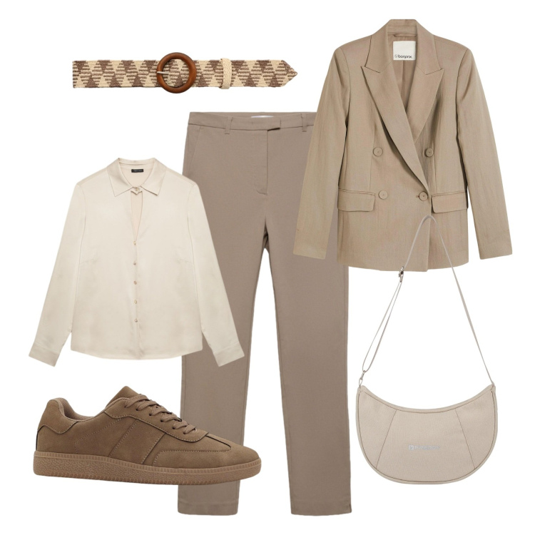 Outfit donna - Primavera alle porte. Stile Casual per Tutti i giorni. Abbinamento con sneakers, blazer, pantaloni skinny, cinture, camicie, borse a spalla.