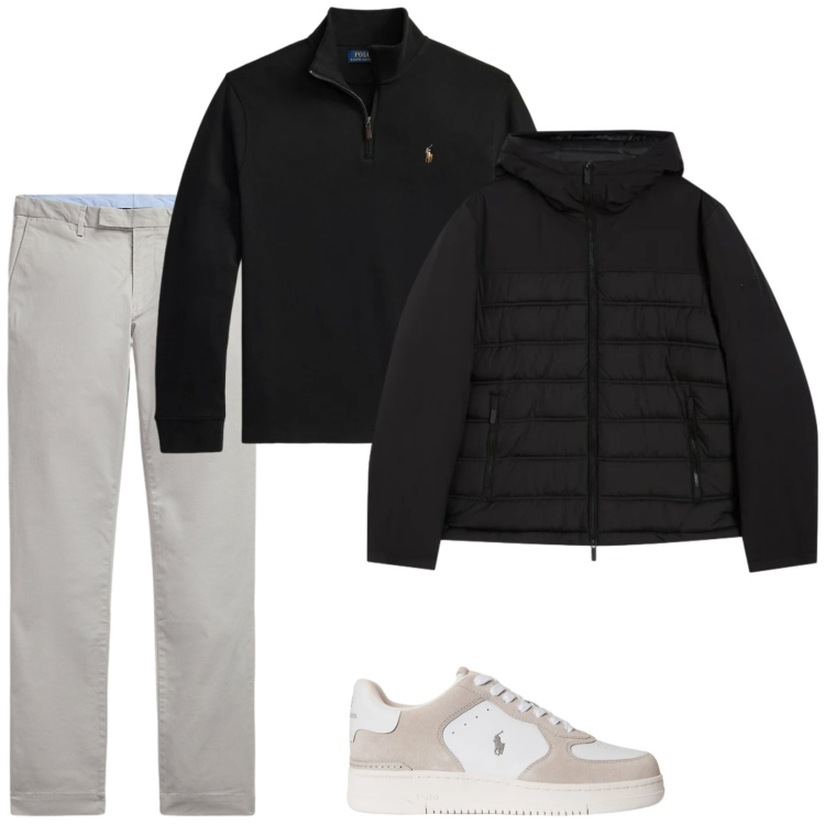 Outfit uomo - Two colors. Stile Casual per Tutti i giorni. Abbinamento con piumini, pantaloni, sneakers, pullovers.