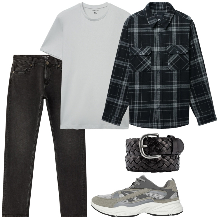 Outfit uomo - Young style. Stile Casual per Tutti i giorni. Abbinamento con jeans, sneakers, cappotti, t-shirt, cinture.