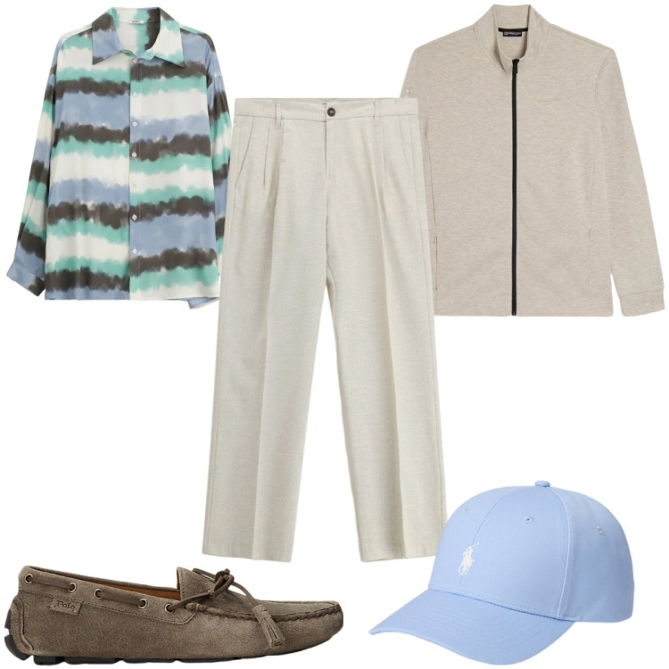 Outfit uomo - Total look #2342622. Stile Trendy per Tutti i giorni. Abbinamento con pantaloni, camicie, felpe, scarpe stringate, cappelli.