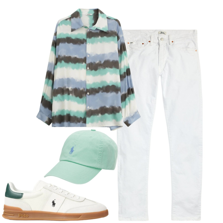 Outfit uomo - Total look #2342641. Stile Urban per Tutti i giorni. Abbinamento con camicie, cappelli, jeans, sneakers.