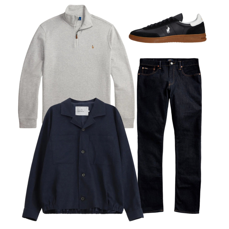Outfit uomo - Total look. Stile Casual per Tutti i giorni. Abbinamento con cappotti, jeans, sneakers, pullovers.