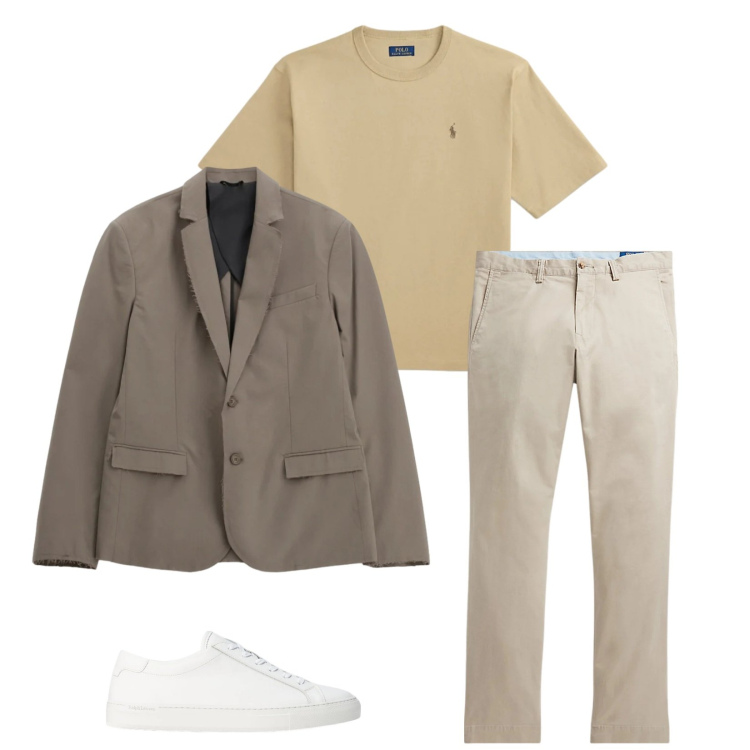 Outfit uomo - Total look #2342693. Stile Trendy per Tutti i giorni. Abbinamento con giacche, pantaloni, sneakers, t-shirt.