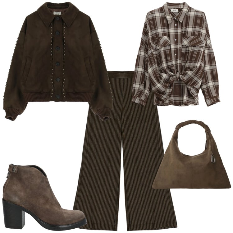 Outfit donna - Casual chic ogni giorno. Stile Casual chic per Tutti i giorni. Abbinamento con stivaletti, cappotti, bomber, camicie, pantaloni.