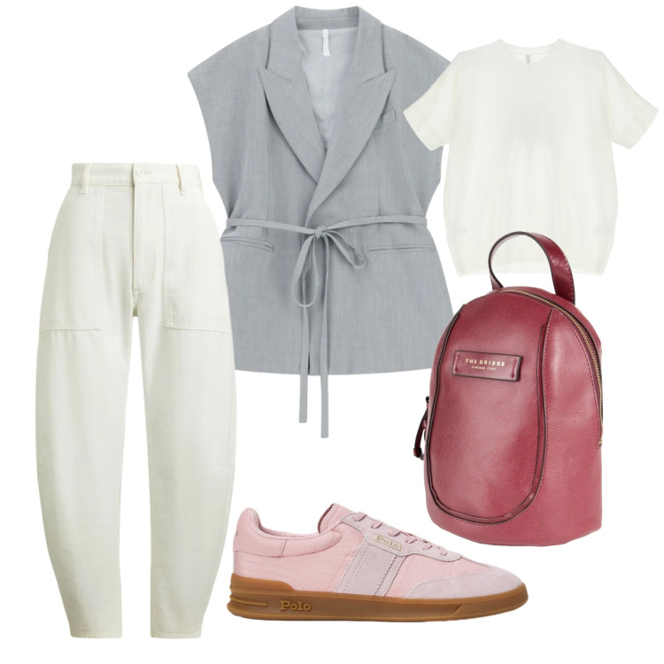 Outfit donna - Lo smanicato. Stile Trendy per Tutti i giorni. Abbinamento con zaini, t-shirt, gilet, sneakers, pantaloni.