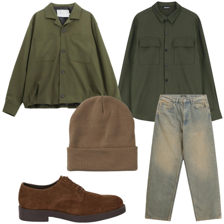 Outfit uomo - Il jeans delavé. Stile Trendy per Tutti i giorni. Abbinamento con cappotti, jeans, camicie, berretti, scarpe stringate.