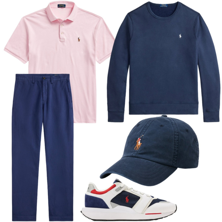 Outfit uomo - Sportivo. Stile Trendy per Tutti i giorni. Abbinamento con cappelli, polo, sneakers, felpe, pantaloni.