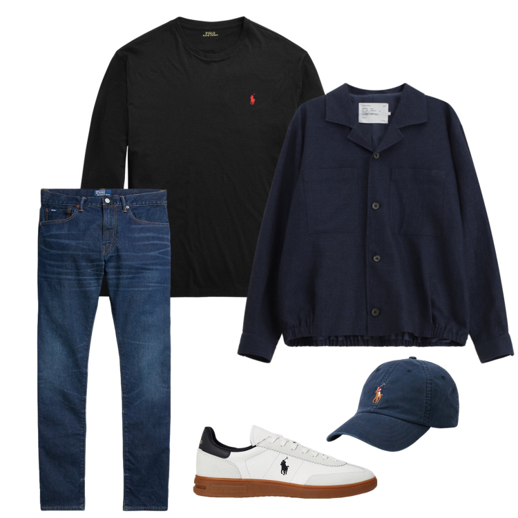Outfit uomo - Midnight City Casual. Stile Urban per Tutti i giorni. Abbinamento con cappotti, cappelli, sneakers, jeans, t-shirt.