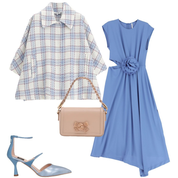 Outfit donna - Abito cut-out. Stile Casual chic per Serata fuori. Abbinamento con décolleté, vestiti midi/longuette, cappotti, pochette.