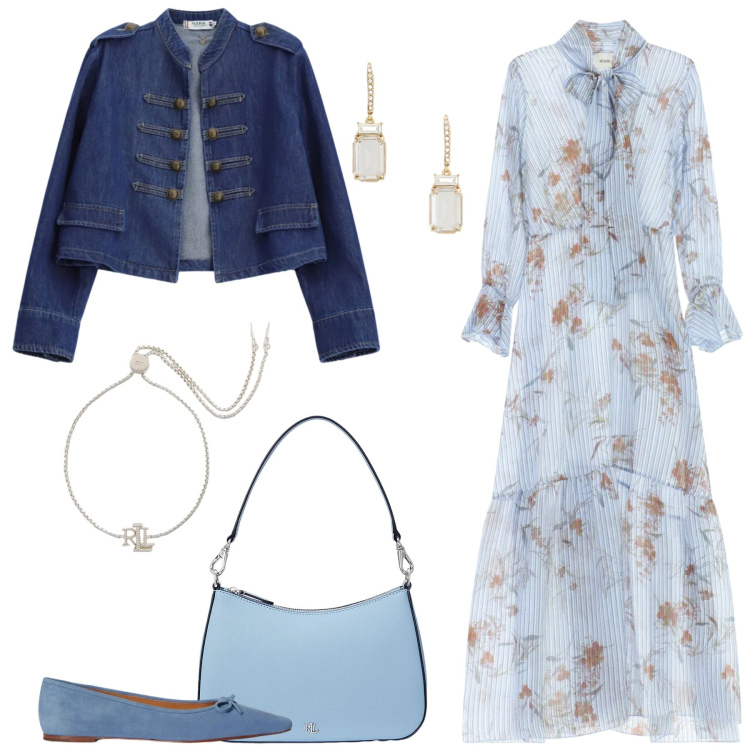 Outfit donna - Boho-chic. Stile Boho per Cerimonia. Abbinamento con vestiti lunghi, blazer, orecchini, braccialetti, borse a spalla, ballerine.