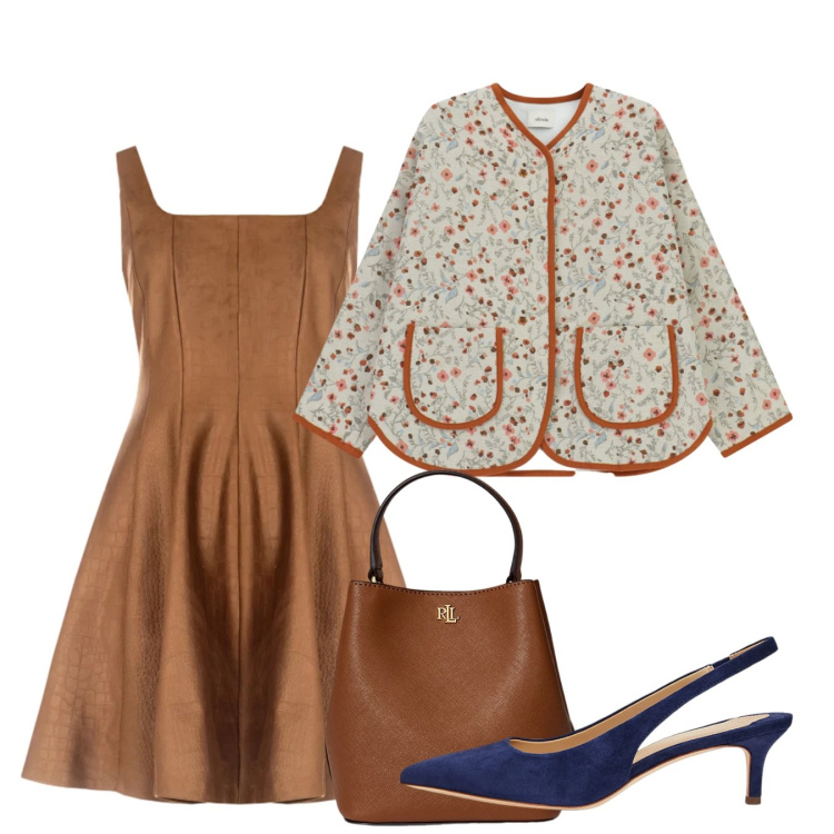 Outfit donna - Bon ton a ruota. Stile Chic per Tutti i giorni. Abbinamento con giacche, vestiti corti, décolleté, borse a secchiello.