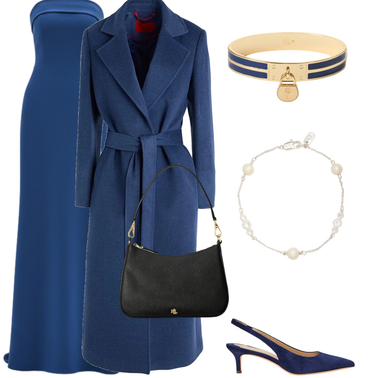 Outfit donna - Battesimo. Stile Sexy per Cerimonia. Abbinamento con cappotti, vestiti lunghi, borse a spalla, décolleté, braccialetti, braccialetti con ciondoli.