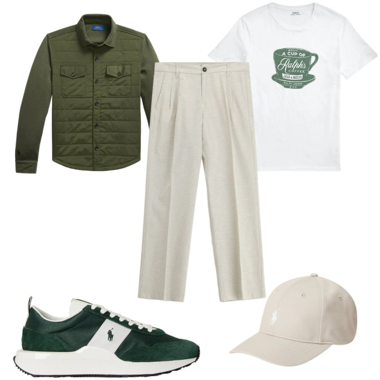 Outfit uomo - Total look #2343071. Stile Trendy per Tutti i giorni. Abbinamento con pantaloni, t-shirt, cappelli, sneakers, cappotti.