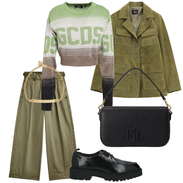 Outfit donna - Nel pomeriggio. per Tutti i giorni. Abbinamento con pullovers, scarpe stringate, pantaloni, borse a spalla, braccialetti, cappotti.